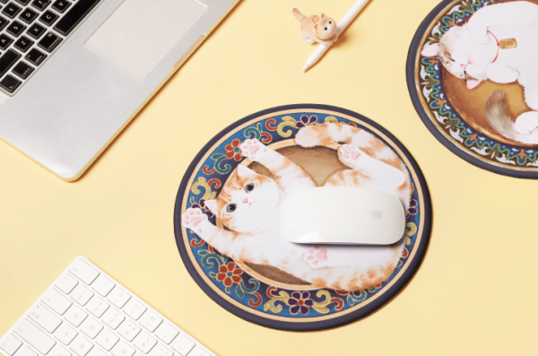 博物文创故宫猫鼠标垫直径24cm橘猫款