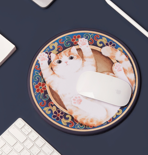 博物文创故宫猫鼠标垫直径24cm橘猫款