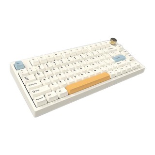 Keydous NJ-80 80键 2.4G蓝牙 多模无线机械键盘 白色 TTC金粉轴 RGB 黄铜定位板