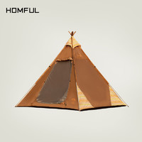 HOMFUL皓风户外4人印第安金字塔家庭亲子露营遮阳带门厅防雨帐篷