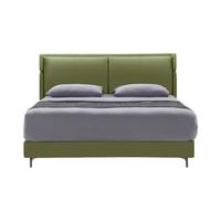 AIRLAND 雅兰 维利亚+希尔顿2.0 欧式真皮床+床垫 伽罗绿 150*200cm 框架款