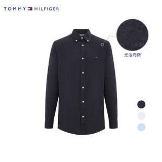 Tommy 春夏男装经典通勤光洁府绸刺绣标微弹扣领衬衫MW0MW20976 藏青色DW5 L