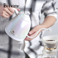 BREWISTA 四代智能温控手冲咖啡壶家用双层不锈钢电热水泡茶壶器具0.6L 极光白
