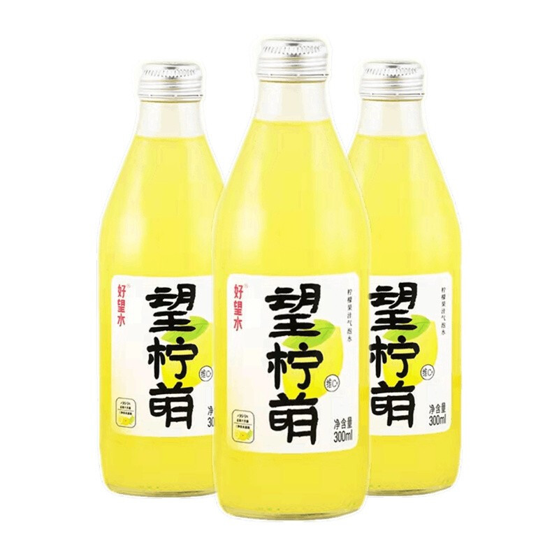 88VIP：HOPE WATER 好望水 果汁气泡水望柠萌300ml*6瓶饮料柠檬水维C望山楂汁健康饮品