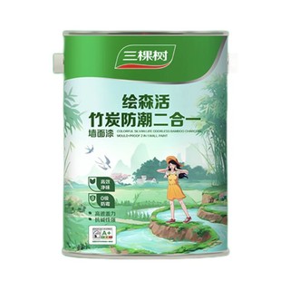 3Trees 三棵树 竹炭防潮 二合一乳胶漆 5L