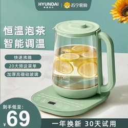 HYUNDAI 现代电器 电热水壶保温家用多功能小型办公室煮茶养生壶自动断电烧水壶201