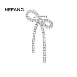 HEFANG Jewelry 何方珠宝 Ribbon丝带系列 HFI125196 蝴蝶结925银耳环 右耳