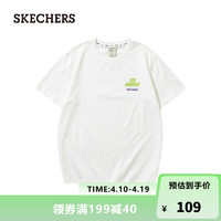 SKECHERS 斯凯奇 L121M216 多色基础款LOGO印花短袖T恤衫