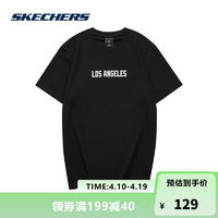 SKECHERS 斯凯奇 L221U229 莫奈艺术作品系列运动短袖T恤