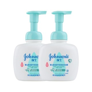 Johnson & Johnson 强生 婴儿多肽牛奶系列 婴儿柔泡型牛奶洗发沐浴露 400ml*2瓶