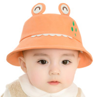 公主妈妈  PM3942 儿童渔夫帽 青蛙布款 橘色 46码