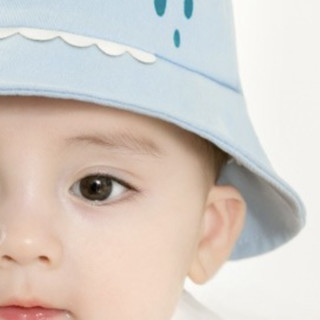 公主妈妈  PM3942 儿童渔夫帽 青蛙布款 蓝色 46码