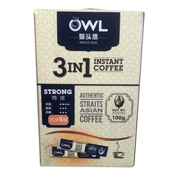 OWL 猫头鹰 三合一 特浓速溶咖啡粉 5条 100g/盒