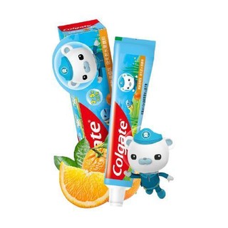 Colgate 高露洁 儿童牙膏 海底小纵队IP联名款 清新香橙味 40g*2支+香香草莓味 40g+牙刷