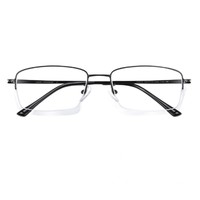 JingPro 镜邦&winsee 万新 8476 黑色钛架半框眼镜框+1.74折射率 非球面镜片