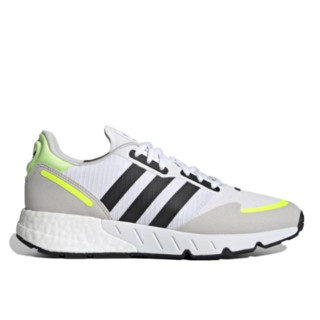 adidas ORIGINALS Zx 1k Boost 中性休闲运动鞋 H69037 白色/深米色/黑色/黄绿色 41