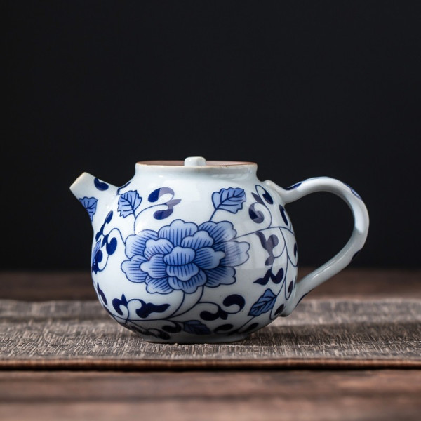 佳德美复古缠枝莲青花泡茶壶200ml