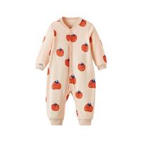 woobaby WB2109001 儿童中开连体衣 四季款 伊塞甜柿红 90cm