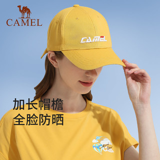 骆驼 CAMEL 鸭舌帽男女大脸宽檐遮阳帽防晒太阳帽子运动棒球帽韩版显脸小  A8S3M2109，黑色