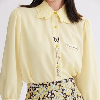 LILY 丽丽 女士七分袖衬衫 121229C49102012 黄色 S
