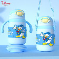 迪士尼(Disney)婴儿学饮杯 把手款儿童水杯 防摔防撞带手柄 重力球吸管杯宝宝水杯 米奇蓝色甜甜圈280ml 唐老鸭(浅蓝)420ML