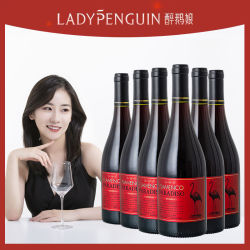 ladypenguin醉鹅娘智利进口红鸟黑皮诺干红葡萄酒红酒如饴火烈鸟750ml