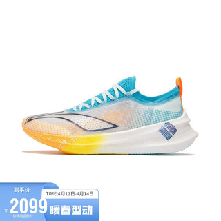 LI-NING 李宁 男鞋跑步鞋2022跑步系列男子竞速跑鞋ARMS019 浅水蓝/标准白-1 43