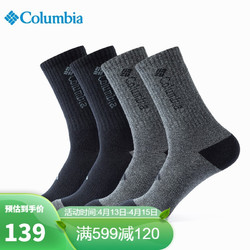Columbia 哥伦比亚 袜子22春夏款户外情侣通用透气舒适休闲袜（4双装） RCS740 AS3（新） L