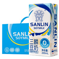 SANLIN 三麟 泰国进口 三麟原味豆奶 植物蛋白饮料 200ml*18瓶 整箱装 早餐奶代餐奶