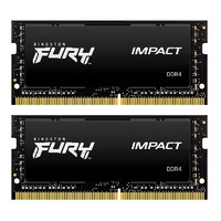 Kingston 金士顿 Impact系列 DDR4 2666MHz 笔记本内存 普条 黑色 32GB 16GB*2 HX426S15IB2K2/32