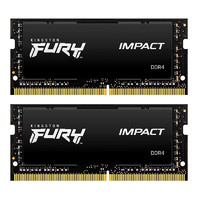 Kingston 金士顿 Impact系列 DDR4 2666MHz 笔记本内存 普条 黑色 16GB 8GB*2 HX426S15IB2K2/16