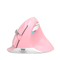 DeLUX 多彩 M618mini 2.4G蓝牙 双模无线鼠标 2400DPI RGB 樱花粉