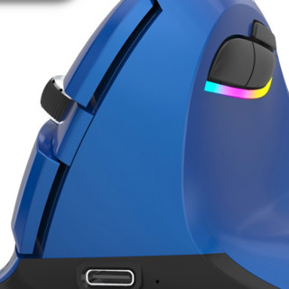 DeLUX 多彩 M618mini 2.4G蓝牙 双模无线鼠标 2400DPI RGB 珠光蓝