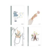 KOKUYO 国誉 Illustrator插画师系列 WCN-DNA54-J89 纸质笔记本 A5 风之感受 4本装