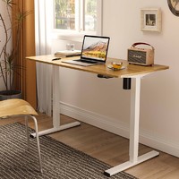 FitStand FS01电动升降电脑学习桌 白桌腿+木桌板 1*0.6m