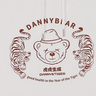 DANNY BEAR 丹尼熊 男女款连帽卫衣 DDJY2102212-426 白色 S