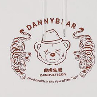 DANNY BEAR 丹尼熊 男女款连帽卫衣 DDJY2102212-426 白色 L