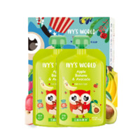 IVY'S WORLD 艾薇的世界 果泥 美版 3段 苹果香蕉牛油果味 90g*2袋