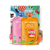 IVY'S WORLD 艾薇的世界 果泥 美版 3段 苹果桃子藜麦味+苹果亚麻籽味 120g*2袋