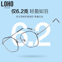 LOHO LH0089003 哑光黑 镜框+1.60防蓝光镜片适用0-400度|留言度数