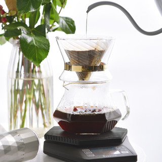 BREWISTA 双层玻璃V60手冲咖啡滤杯分享壶咖啡器具 X-分享壶400ml