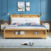 客家木匠 北欧风原木色实木单床 升级款 框架结构 1.5m