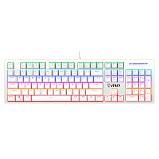 MSI 微星 GK50Z 104键 有线机械键盘 白色 高特茶轴 RGB
