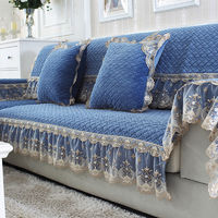 索菲娜 潘多拉 欧式加厚沙发套 宝蓝色 75*210cm