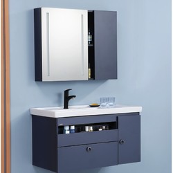 ARROW 箭牌卫浴 AEC8G3368-YL 幽蓝系列 实木浴室柜组合 80cm