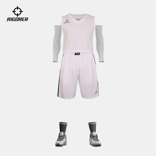 准者 吸湿排汗透气圆领宽松撞色运动比赛训练篮球服套装DIY印制  5XL 葡萄紫