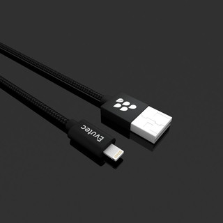 Evutec 凯夫拉数据线苹果MFi认证 适用于XS/XR/X/12/11快充USB电源线芳纶纤维 黑色1米