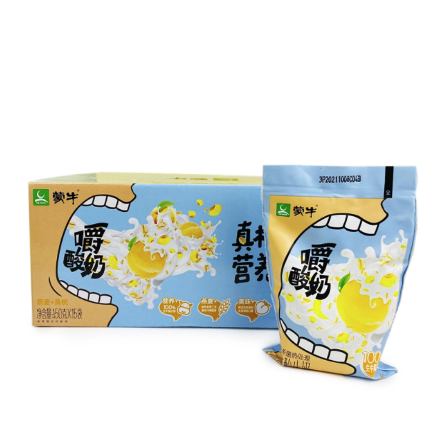 mengniu 蒙牛 嚼酸奶 风味发酵乳 黄桃 燕麦 150g*10袋