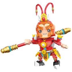 积高积木西游记齐天大圣孙悟空猪八戒牛魔王小男孩子拼装玩具礼物