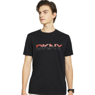 DKNY 男士圆领短袖T恤 G0301J01 黑色 M
